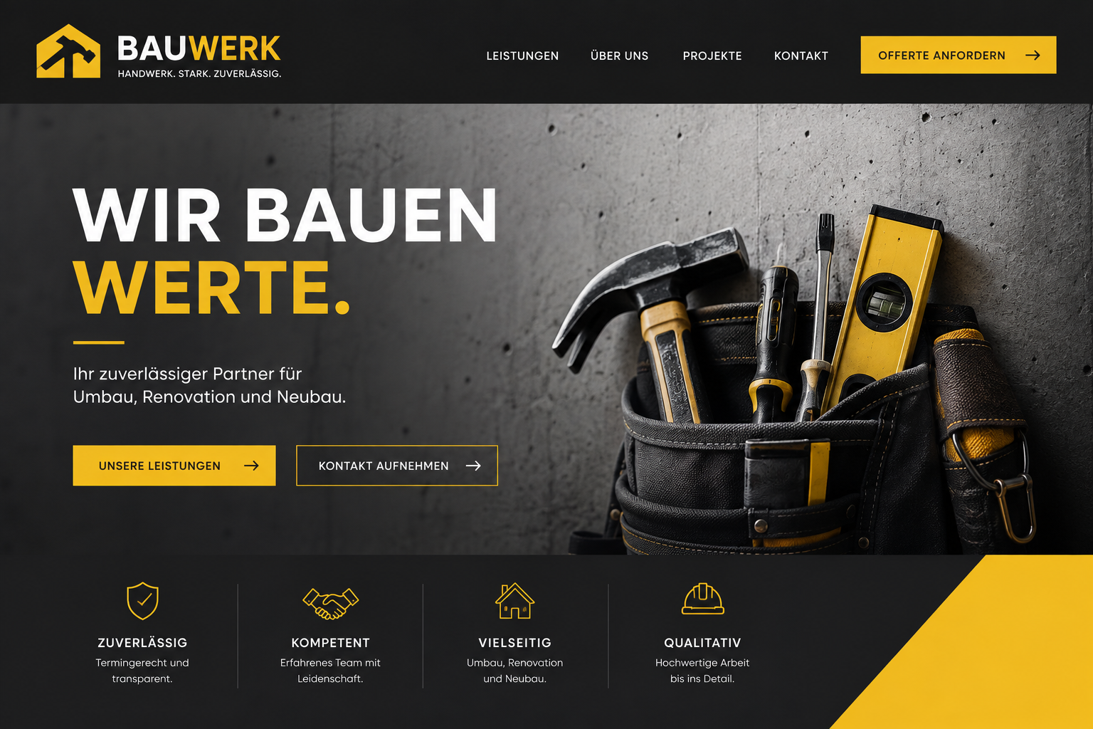 Website-Beispiel für einen Handwerksbetrieb